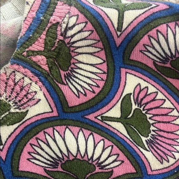 Boden Emilia Cotton Crewneck Lightweight Sweater Purple and Blue Pattern Small - Picture 9 of 10